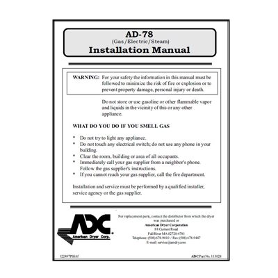 AD78 INSTALLATION MANUAL